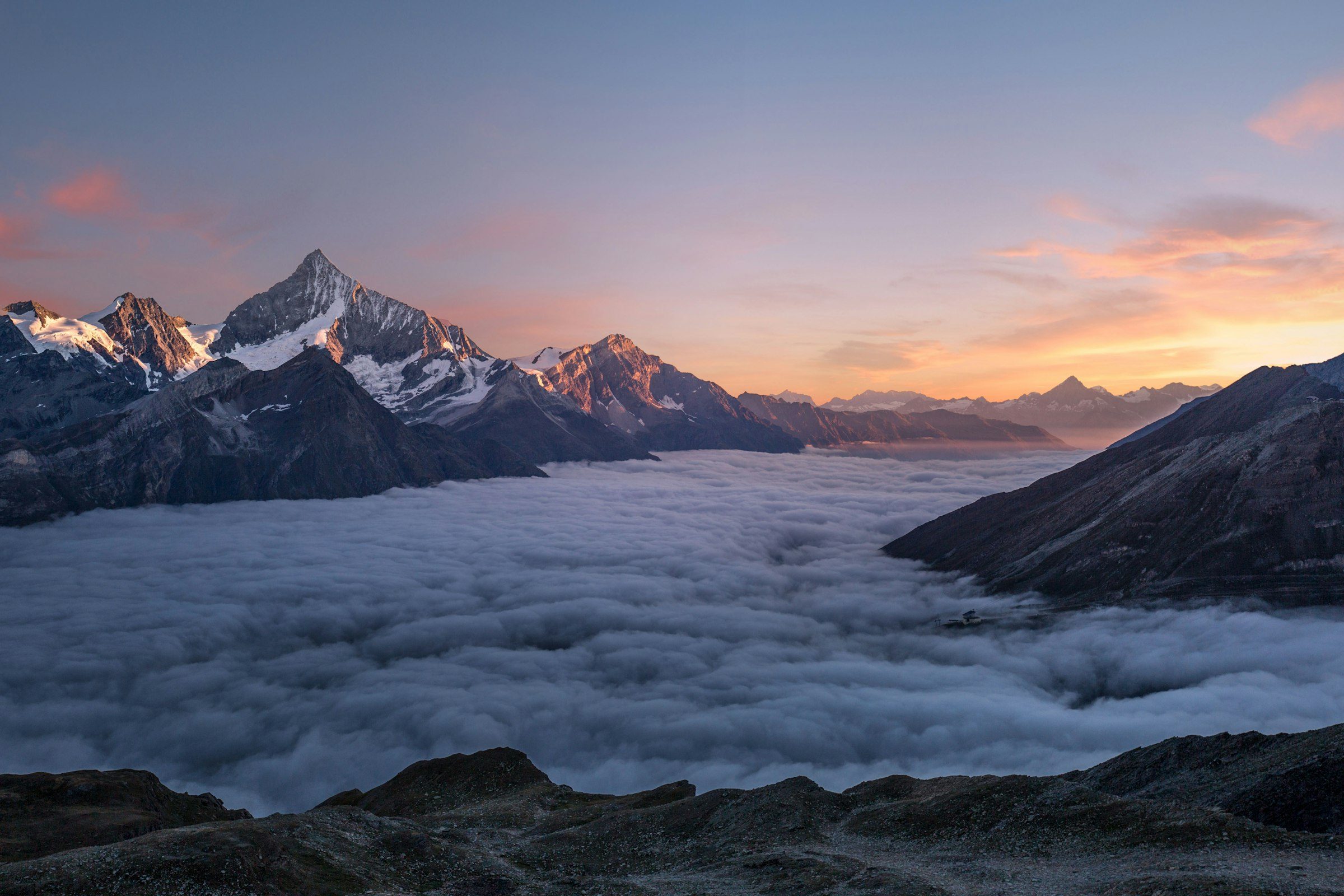 Mountain gateway at dawn